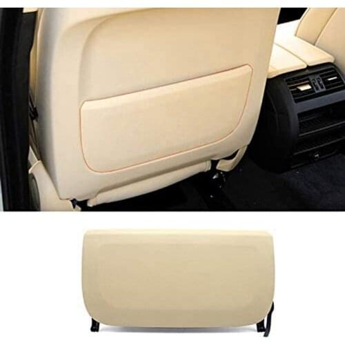 Seat Backrest Pocket Cover PU Leather Seat Back Storage Pocket Panel Cover for BMW 5/7 Series F10 F11 F07 F01 F02 Beige