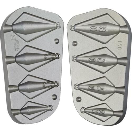Mould trapezoid lead fishing gr. 20-40-60-80 with free Hook F 90 + n.50 loops n ° 1