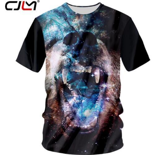 CJLM Galaxy Space Tshirt Hot Sale Men 3d Print Roaring Lion T Shirts Casual Short Sleeve Hip Hop Streetwear O-neck Tees Unisex