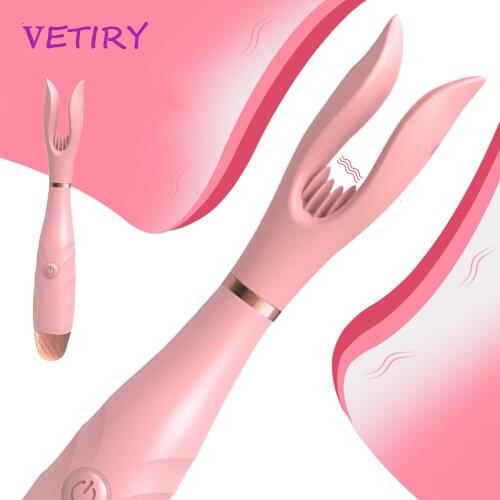 G-spot Vibrator Double Clip Vibrating Nipple Clamps Clitoris Stimulator for Woman 10 Modes Female Masturbation Adult Sex Toys