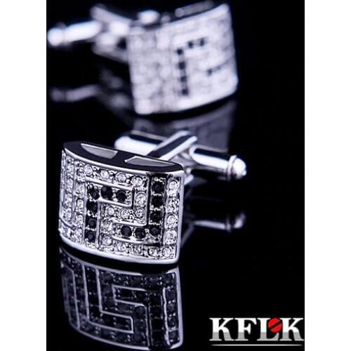 KFLK 2020 Luxury Brand cuff buttons fashion gemelos Crystal cuff link High Quality abotoaduras shirt cufflink for mens Jewelry