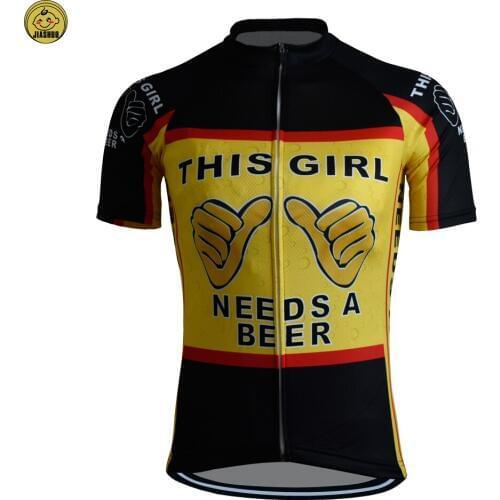 Womens 2017 Girl Beer classical JIASHUO BIKE RACE PRO Team Cycling Jersey Breathing Customized