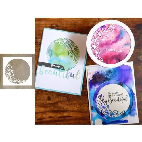 Creative Frame Of Leaves In Circle Metal Cutting Dies for Scrapbooking and Card Making Paper Craft 2020 New die cuts