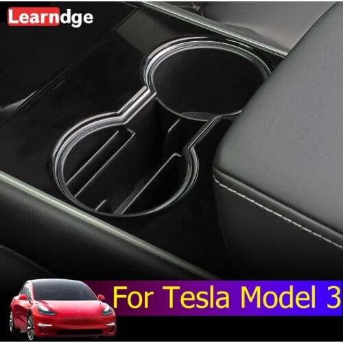 Learndge Tesla Model 3 Car Center Console Water Cup Storage Box For Tesla Model 3 Y Auto Interior Accessories ABS Material