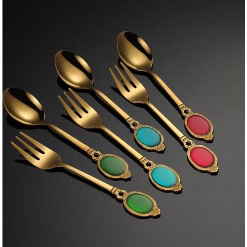 Stainless Steel Spoon Fork Spoon Coffee Tea Spoons Creative Ice Cream Tools Tableware Kitchen Gadgets Home Decor
