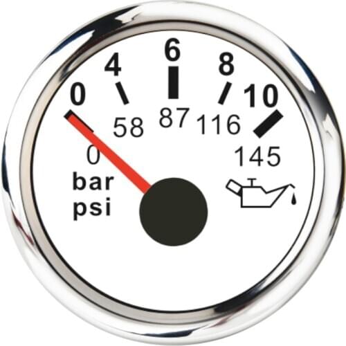 0-10 Bar Oil Pressure Gauge New Universal NMEA 2000 Oil Pressure Meter 52mm With Alarm Fit For Truck Boat RV Car Marine 12V 24V