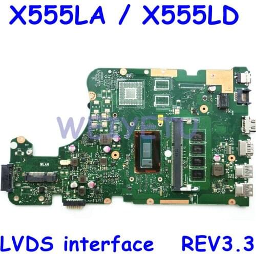 X555LA LVDS I7-5500 CPU 4GB RAM REV3.3 motherboard For ASUS W519L X555L X555LJ X555LB X555LN X555LF X555LD laptop mainboard