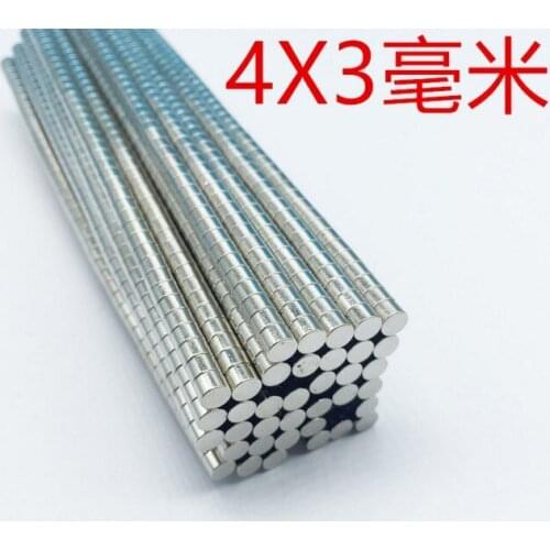 50pcs 4x3 N35 4mm*3mm meodymium Magnet Mini Disc Dia 4mm x 3mm Strong Powerful Round wholesale 4*3 Free shipping