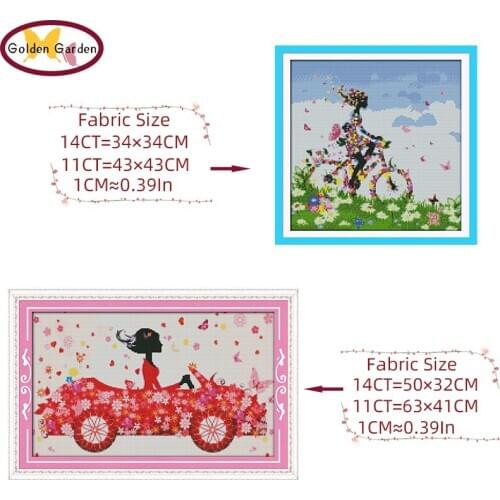 GG Colorful Floats Counted Cross Stitch Embroidery Sets 11CT 14CT DIY Kits Needlework Cartoon Cross Stitching Pattern for Kids