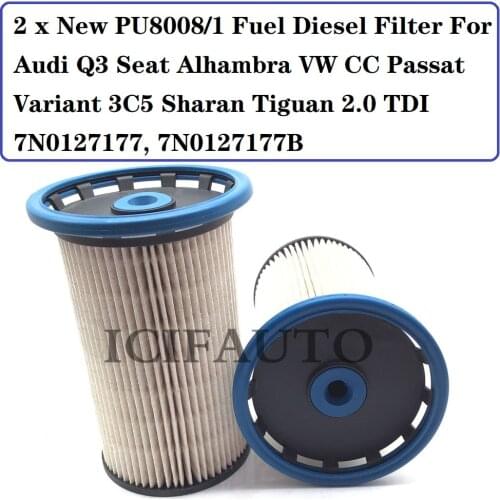 New PU8008/1 Fuel Diesel Filter For Audi Q3 Seat Alhambra VW CC Passat Variant 3C5 Sharan Tiguan 2.0 TDI 7N0127177, 7N0127177B