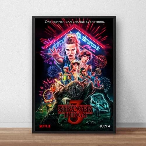 Role Retro TV Movie Stranger Things Season 3 Poster Canvas Painting Mural Childrens Room Exquisite Gift Home Decoration
