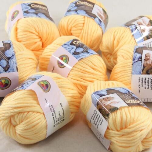 Sale 8Ball x 50g Super Soft Pure Cotton Chunky Shawl Hand Knitting Yarn Scarves Shawls 42225 Lemon