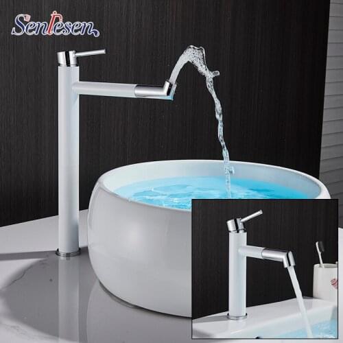 Senlesen Basin Faucet Bathroom Faucet Deck Mounted Cold and Hot Water Mixer Torneira Single Handle Bathroom Tap