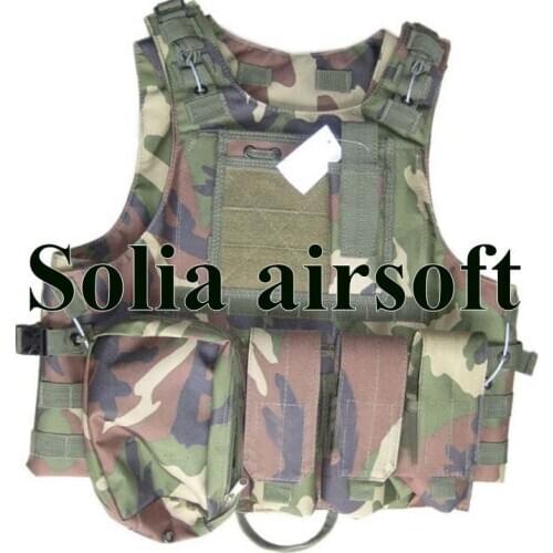 Tactical wire steel molle plate carrier hunting vest WIRE-STEEL-IN Woodland Camo