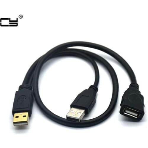 USB 2.0 A Type 3A Male to Female with power cable data power Y Cable For Wireless WIFI Mobile Hard Disk Drive HDD 50cm 100cm 3m