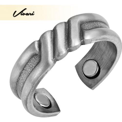 Vivari Wedding Bands Antique Silver Color Women Magnetic Ring Fashion Size Resizable Magnets Rings Jewelry Finger Wear Charm