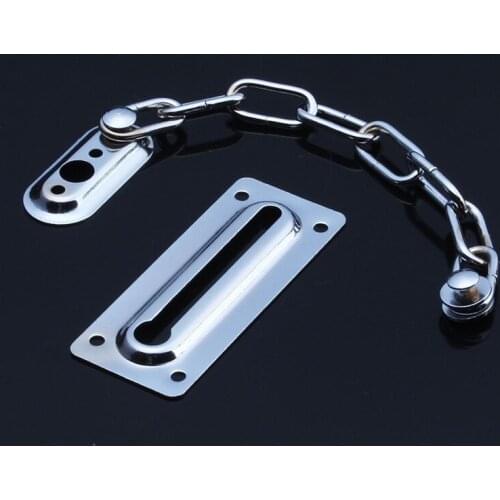 Sliding Door Lock Chrome Door Lock Chain Bolt Safety Chain Hotel Office Security Chain Gate Cabinet Latches Decorative Hardware
