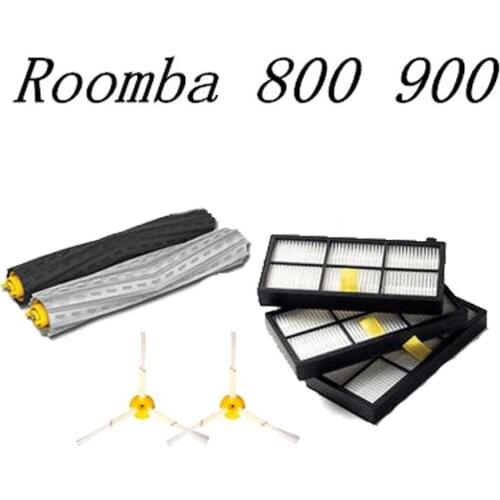 Best Quality Robot Parts for IROBOT Roomba 800 900 Series (1 main roll + 2 side brushes + 3 air filters) Washable Accessories