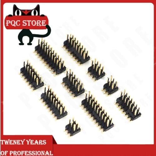 10PCS SMD SMT 2*2/3/4/5/6/7/8/9/10/12/16/20/40/ 50PIN double row male PIN HEADER 1.27MM PITCH Strip Connector 2x/6/8/10/20