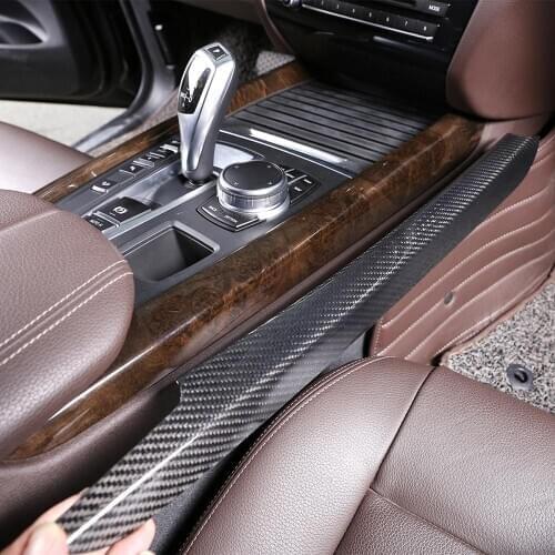 2pcs Real Carbon Fiber Car Center Control Decoration Sidebar Trim for BMW X5 f15 X6 F16 2014-2018 Models Accessories
