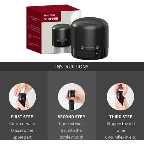 3pcs Red Wine Bottle Cap Stopper Vacuum Sealer Wine Stopper Fresh Wine Keeper Champagne Cork Leak-proof Stopper Kitchen Bar Tool