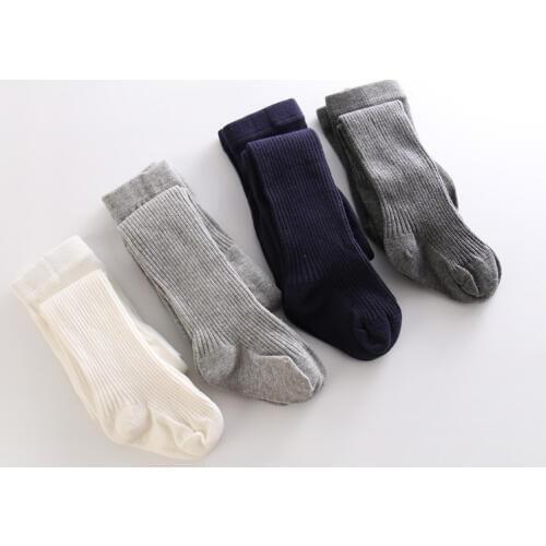 3psc/lot Spring And Autumn Girls Cutton Material Pantyhose Vertical Stripe Children Soft High-Elastic Pure Color leggings