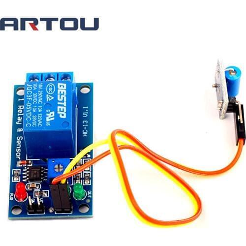 5PCS 1 Channel 5V Relay Module Vibration Sensor Module Alarm Trigger Module for Household Appliance Control