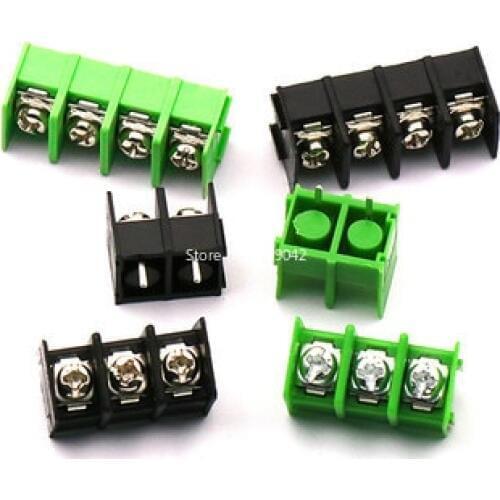 5PCS/lot 7.62 mm KF7.62 - 2P 3P 4P MG 762 - 2 3 4 Pin Can be spliced Screw Terminal Block Connector Black Green 7.62mm Pitch