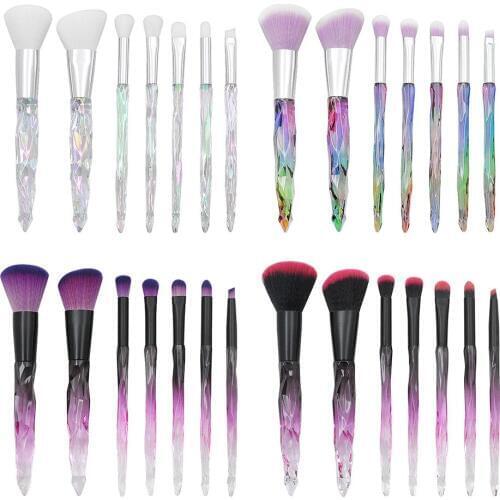 7/10Pcs Crystal Makeup Brushes Female Multifunctional Makeup Brushes Eyeliner Eyelash Eyebrow Make Up Brush Cosmetic Beauty Tool