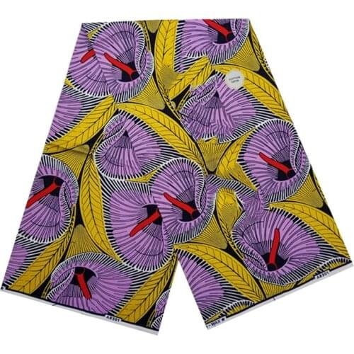 African Dress Material Fabric By The Yard 100%Cotton Veritable Grand Wax Ankara Printed Cotton Fabrics For Sewing Clothes GW 614