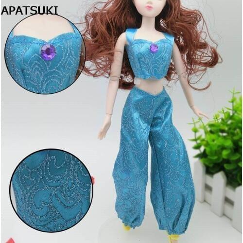 Doll Accessories Fashion Cross Top Wide Leg pants For Barbie Doll House Cosplay Latin Princess Dolls Yoga Clothes for Barbie