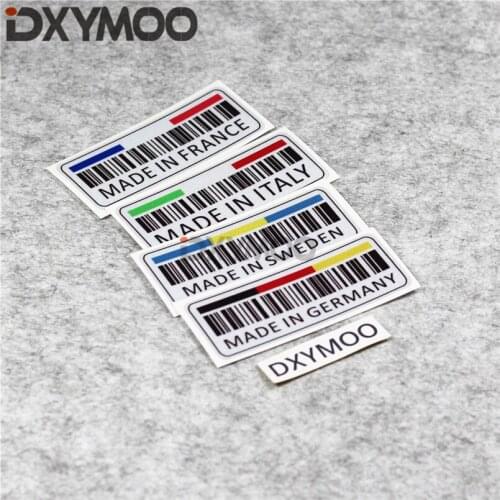 Car Stickers National Flag Bar Code Made In ITALY GERMANY Sweden France Motorcycle Bicycle Bumpers 3M