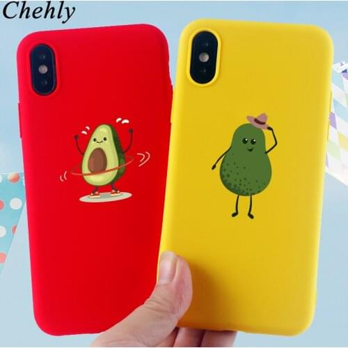 Funny Avocado Phone Case for IPhone 6s 7 8 11 Plus Pro X XS MAX XR Fashion Cases Soft Silicone Fitted TPU Back Cover Accessories