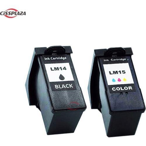 CISSPLAZA LM14 LM15 Ink Cartridge For Lexmark 14 15 Black & Color Ink Cartridges for Lexmark Z2300 Z2320 X2650 X2600 X2670