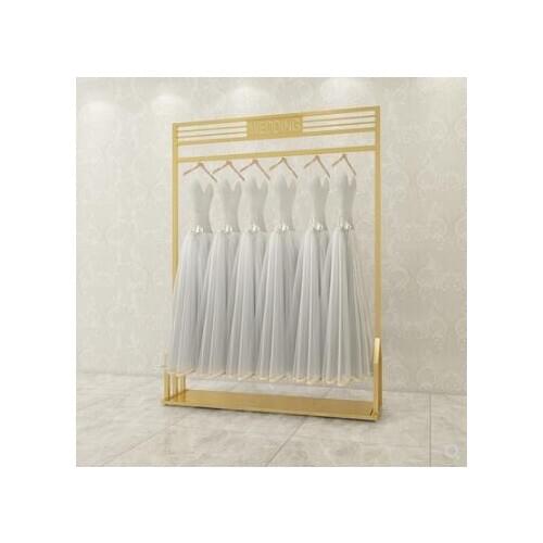 White clothing display wedding dress rack high-end clothes rack photo studio dress cheongsam womens clothing store shelf