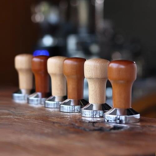 VIP exclusive 51/58mm Wooden Handle Coffee Tamper Espresso Powder Flat Press Hammer Coffee Tamper Grinder Espresso Barista Tool