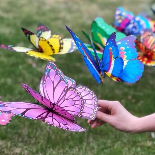 4-40cm Simulation Plunger Butterfly Garden Decoration PVC Butterfly Double & Single Layer Butterfly Crafts