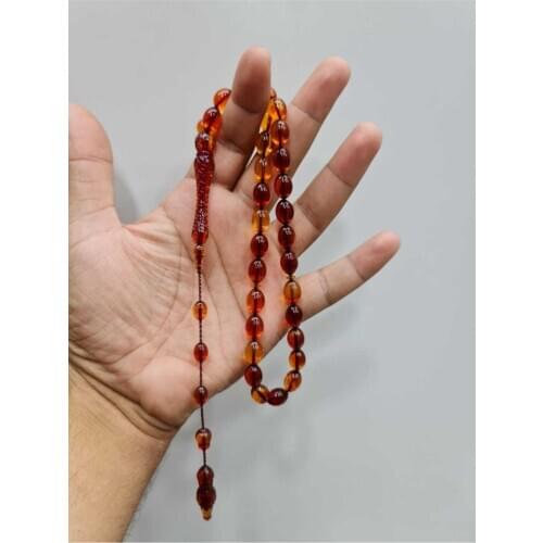 Islamic Tasbih Muslim Rosary Beads 33 Prayer Rosary For Men Bracelet For Men Accessory amber oltu amber stone Handmade Turkey