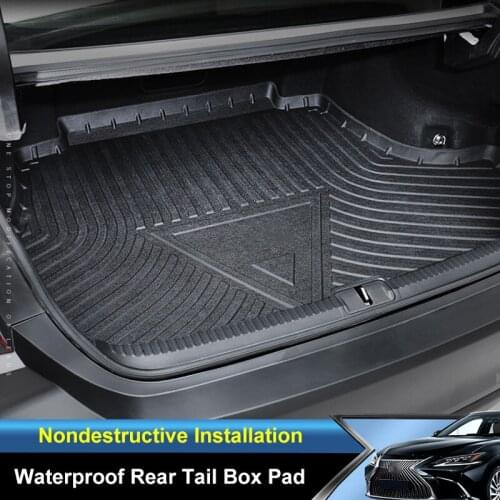 QHCP TPO Car Rear Trunk Cover Mat Non Slip Anti Dust Mud Waterproof Cargo Tray Protective Pad For Lexus ES200 260 300H 2018-2021
