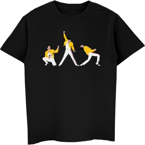 Freddie Mercury Rock Men Short Sleeve T Shirt Summer O-neck Cotton Plus Size Band Men T-shirt Hip Hop Tees Tops