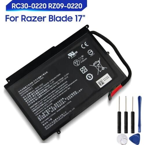 Original Replacement Battery For Razer Blade Pro 17" RC30-0220 RZ09-0220 Genuine Laptop Battery 6160mAh