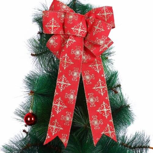 Bow Holiday Wreath Bow DIY Crafts Bowknot Ornaments For Christmas Tree Topper With LED Light Wedding Party Decorations For Home