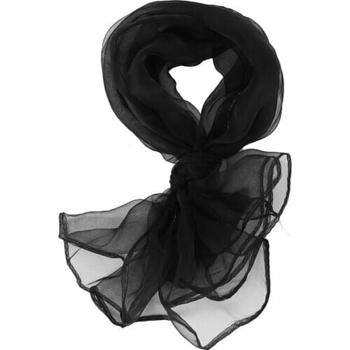 Lovely Fashion Plain Square Chiffon neck Scarf Head Scarves 70 cm x 70cm (Black)