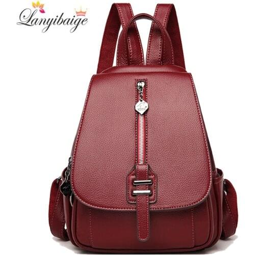 High Quality Leather Women Backpack Designer Large Capacity Travel Backpack Fashion School Bags for Girls Casual Shoulder Bags