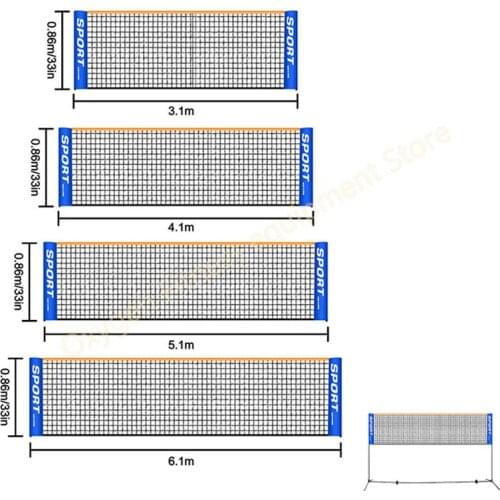 3.1m 4.1m 5.1m 6.1m Portable Badminton Net Competition Multi Sport Indoor Or Outdoor Net Easy Install Foldable Spare Tennis Net