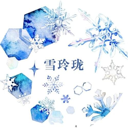 Amazing Snowflake PET Special Oil Washi Tapes Junk Journal Masking Tape Adhesive Tape DIY Scrapbooking Washi Sticker