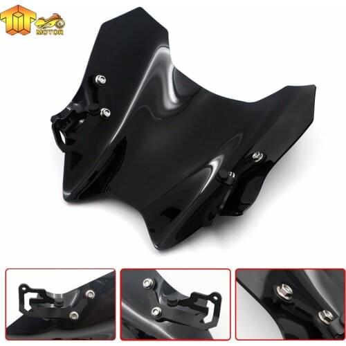 Motorcycle Windscreen Windshield Wind Screen Shield with Holder Bracket For HONDA CB125R CB150R CB300R 2017 2018 2019 2020
