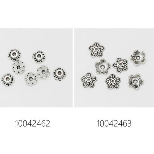 Lots of 100pcs vintage beads cap,filigree beads cap,flower spacer metal beads,antique silver-100424-4