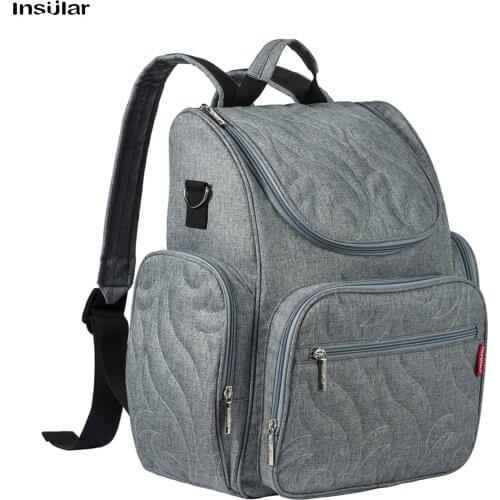 Insular Large Capacity Diaper Bag Portable Mummy Bag Travel Bag with Stroller Straps for Newborn Infant Necessities Supplements