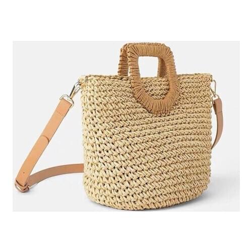 Women Bag Paper Shoulder Crossbody Hand Basket Bag Beach Bag Summer